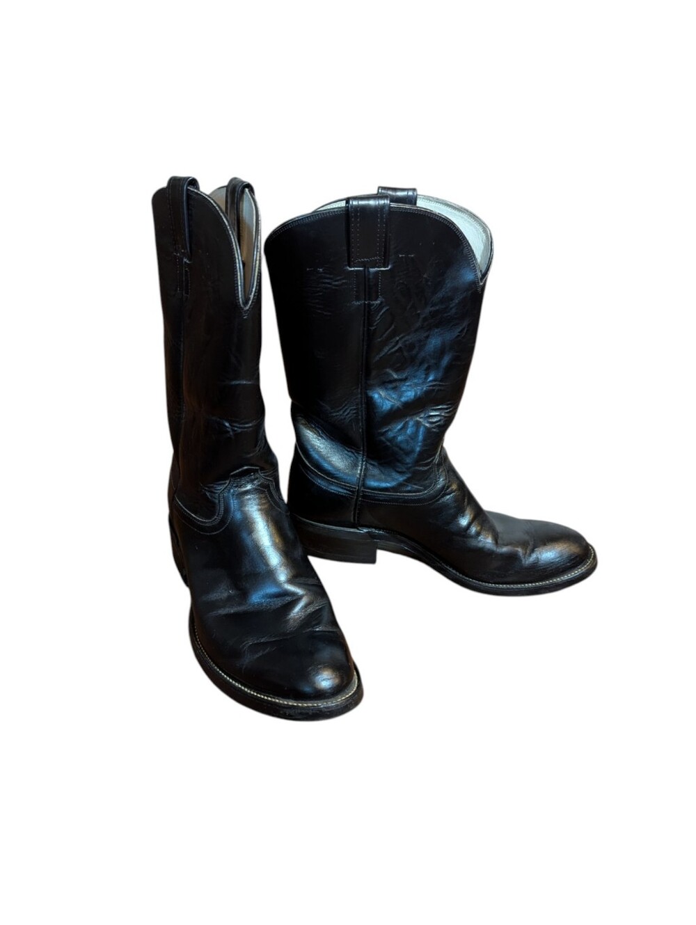 Olathe Boot Co. Black Leather Men's Western Cowboy Ranch wear Boots Sz 11